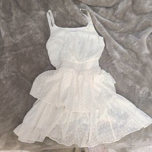 NWT Express White dress with metallic thread size M